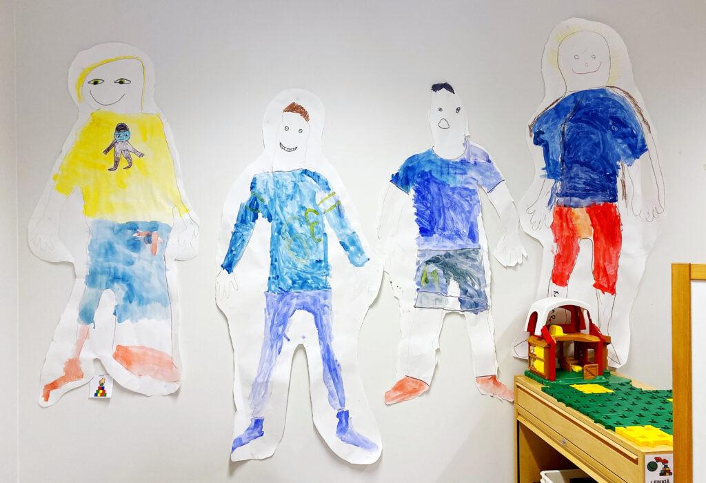 Children's drawings in Mäki Matti Kindergarten classroom 